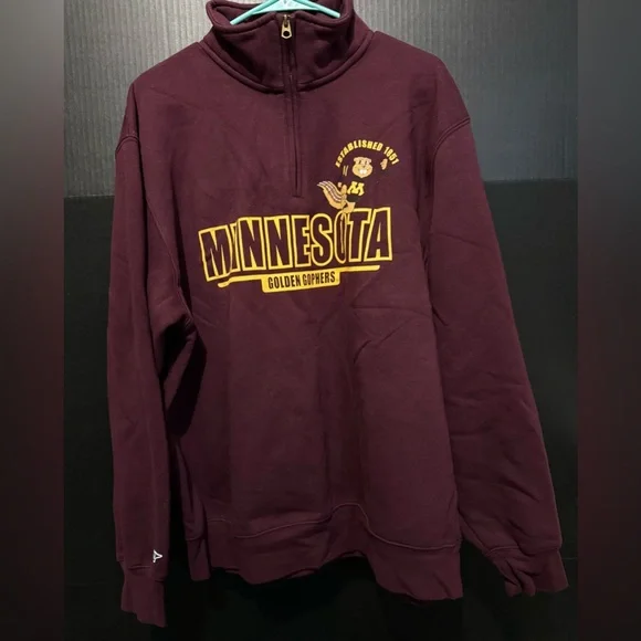 🎋Blue 84 Minnesota Golden Gophers Mock Neck Quarter-Zip Sweatshirt - Picture 4 of 10